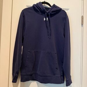 Under Armour Loose Fit Hooded Kangaroo Pocketed Hoodie Navy Blue Men’s Size S
